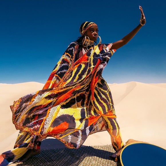 Wild Animal Print Kaftan, & Wide-Legged Pants Set! - Picture 3 of 5